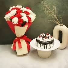 Mix Carnations & Black forest Cake
